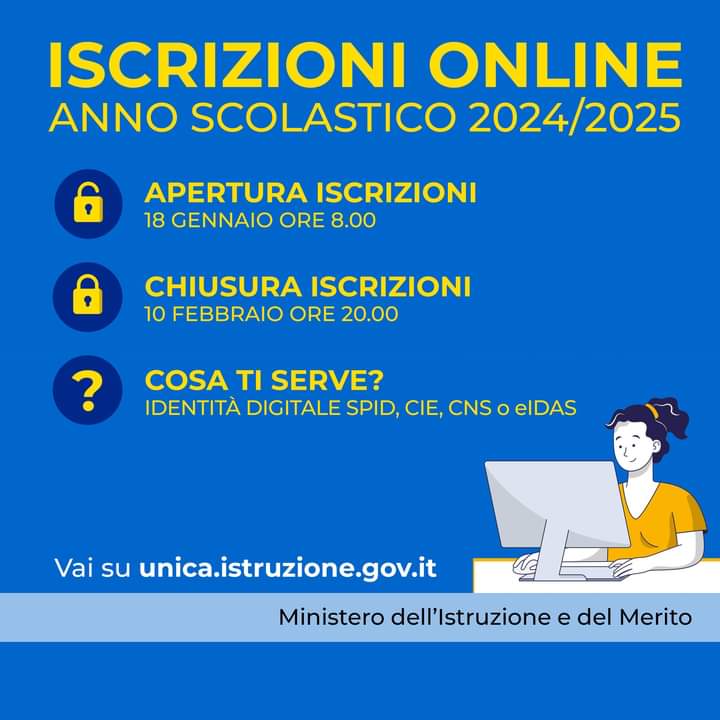 Procedi con le iscrizioni online sul sito di Unica del Ministero dell'Istruzione e del Merito