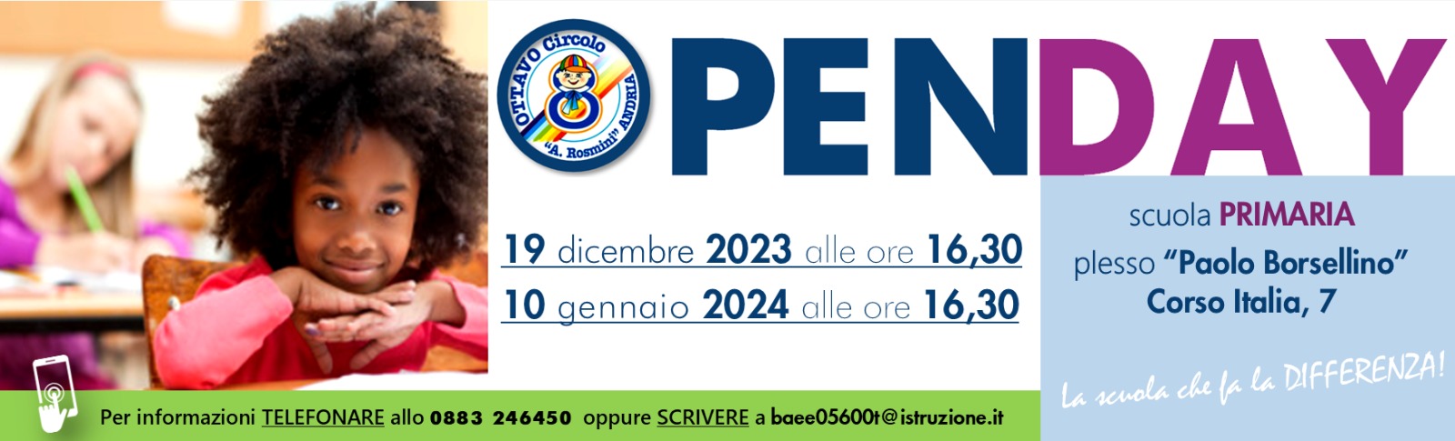 Logo OpenDay scuola Rosmini Anno Scolastico 2024/25